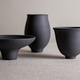 "Small Black Porcelain Vessel with Flared Rim" - Decorative Object in black by Lisa Fleming