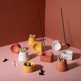 "Round Incense Holder - Marigold Terrazzo" - Decorative Object in yellow by Pretti.Cool