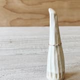 "Carved Ring Cone in Matte White" - Decorative Object in white by Bridget Dorr
