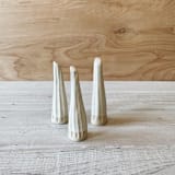 "Carved Ring Cone in Matte White" - Decorative Object in white by Bridget Dorr