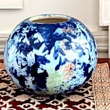 "Round Blue abstract vase" - Decorative Object in blue by Liz Vigoda