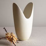 "Crystalline White Matte Glazed Vessel with Carved Rim" - Decorative Object in white by Lisa Fleming