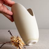 "Crystalline White Matte Glazed Vessel with Carved Rim" - Decorative Object in white by Lisa Fleming