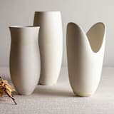 "Crystalline White Matte Glazed Vessel with Carved Rim" - Decorative Object in white by Lisa Fleming