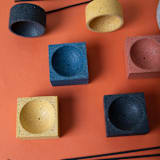 "Square Incense Holder - Coral Terrazzo" - Decorative Object in orange by Pretti.Cool