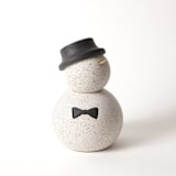 "Snowman - The Dandy, Black Bow Tie" - Decorative Object in white by Pretti.Cool