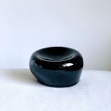"Obsidian Concave Bowl" - Decorative Object in black by Cloude Made