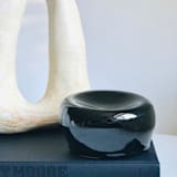 "Obsidian Concave Bowl" - Decorative Object in black by Cloude Made