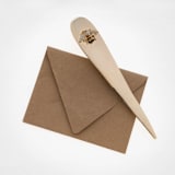 "Letter opener with stripey bee" - Decorative Object in gold by Joanna Buchanan