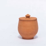 "Artisanal Large Terracotta Pot with Lid" - Decorative Object in natural by Powered By People