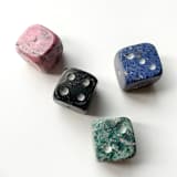 "Giant Gemstone Dice Set: Rhodonite, Dumortierite, Onyx, and Mariposita" - Decorative Object in multicolor by Powered By People
