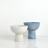 "Pedestal Bowl - Indigo" - Decorative Object in blue by Tina Huang