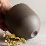 "Dark Walnut Colored Porcelain Vessel 4" - Decorative Object in brown by Lisa Fleming