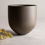 "Dark Walnut Colored Porcelain Vessel 4" - Decorative Object in brown by Lisa Fleming
