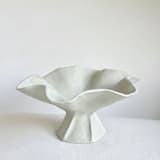 "Antique White Cascading Pedestal Bowl" - Decorative Object in white by Cloude Made