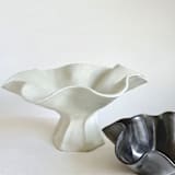 "Antique White Cascading Pedestal Bowl" - Decorative Object in white by Cloude Made