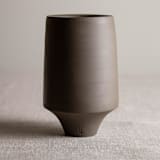 "Dark Walnut Porcelain Footed Vessel" - Decorative Object in brown by Lisa Fleming