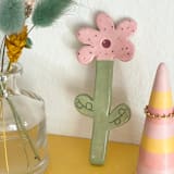 "Pink Speckle Flower Tchotchke" - Decorative Object in pink by Quiet Clementine