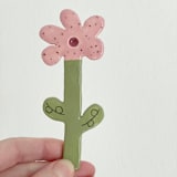 "Pink Speckle Flower Tchotchke" - Decorative Object in pink by Quiet Clementine