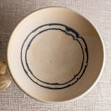 "Glazed Yellow Porcelain Vessel with manganese Lines 5" - Decorative Object in yellow by Lisa Fleming