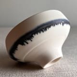 "Crystalline White Matte Glazed Vessel with Manganese Line" - Decorative Object in white by Lisa Fleming