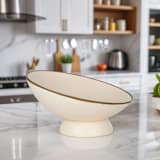 "Ceramic Cream Bowl" - Decorative Object in beige by DinaDecor