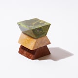 "3 Piece Decorative Triangle Puzzle - Unique Andean Gemstone Art" - Decorative Object in multicolor by Powered By People