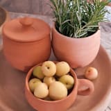 "Artisanal Small Terracotta Pot with Lid" - Decorative Object in natural by Powered By People