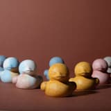 "Light Blue Terrazzo Mini "Rubber" Ducky" - Decorative Object in blue by Pretti.Cool