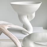 "Sculptural Pedestal Bowl" - Decorative Object in white by Cloude Made