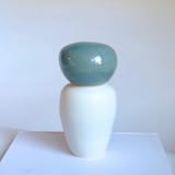 "Pebble Seaglass Jar" - Decorative Object in white by Cloude Made