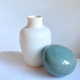 "Pebble Seaglass Jar" - Decorative Object in white by Cloude Made
