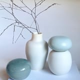 "Pebble Seaglass Jar" - Decorative Object in white by Cloude Made