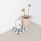 "Glass Tile Decorative Tray in Stone Wall" - Decorative Object in gray by Subtle Art Studios