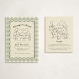 "Camp Mitzvah" - Mitzvah Direction Cards in Sage by Creo Study - With Invitation