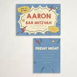 "Pop Art" - Mitzvah Direction Cards in Comic Pop by Vera Lim - With Invitation