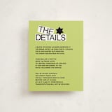 "Decal" - Mitzvah Direction Cards in Lime by Inkblot Design - Front
