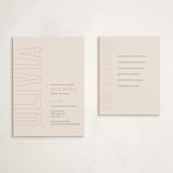 "Bold Name" - Mitzvah Direction Cards in Peony by Ilene Guy - With Invitation