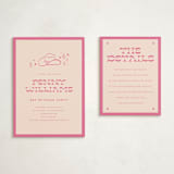 "Cowgirl" - Mitzvah Direction Cards in Peony by Rachel Cassel - With Invitation