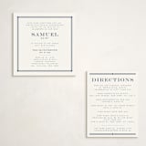"Square Frame" - Mitzvah Direction Cards in Navy by Jenna Holcomb - With Invitation