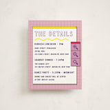 "Bitmap" - Mitzvah Direction Cards in Strawberry by Jennifer Lew - Front
