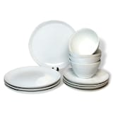 "Lily Valley Dinnerware 12 Piece Set" - Place Settings in white by Carmel Ceramica