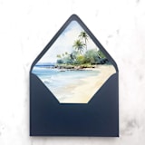 "A7 Envelope Liners Tropical Island Beach (set of 10)" - Envelope Liners in multicolor by Design by Laney
