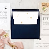 "A7 Envelope Liners Gold Stars Square Flap (set of 10)" - Envelope Liners in gold by Design by Laney