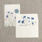 "Blue wildflowers straight flap envelope liner for A7 (5"x7") invitations | Set of 10" - Envelope Liners in blue by Maria Ferrer G.