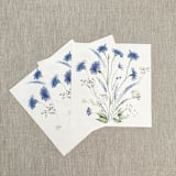 "Blue wildflowers straight flap envelope liner for A7 (5"x7") invitations | Set of 10" - Envelope Liners in blue by Maria Ferrer G.