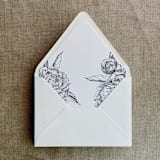 "Navy grand peony vintage floral envelope liner for A7 euro flap envelope | pack of 10" - Envelope Liners in blue by Ivory Invitations