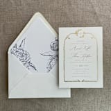 "Navy grand peony vintage floral envelope liner for A7 euro flap envelope | pack of 10" - Envelope Liners in blue by Ivory Invitations