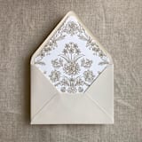 "Venetian floral hazelnut liner for A7 euro flap envelope | pack of 10" - Envelope Liners in brown by Ivory Invitations