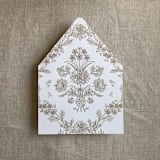 "Venetian floral hazelnut liner for A7 euro flap envelope | pack of 10" - Envelope Liners in brown by Ivory Invitations